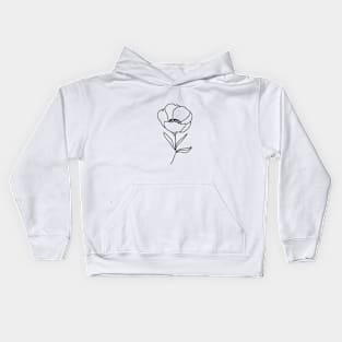 Linear lovely flowers and leaves. Kids Hoodie